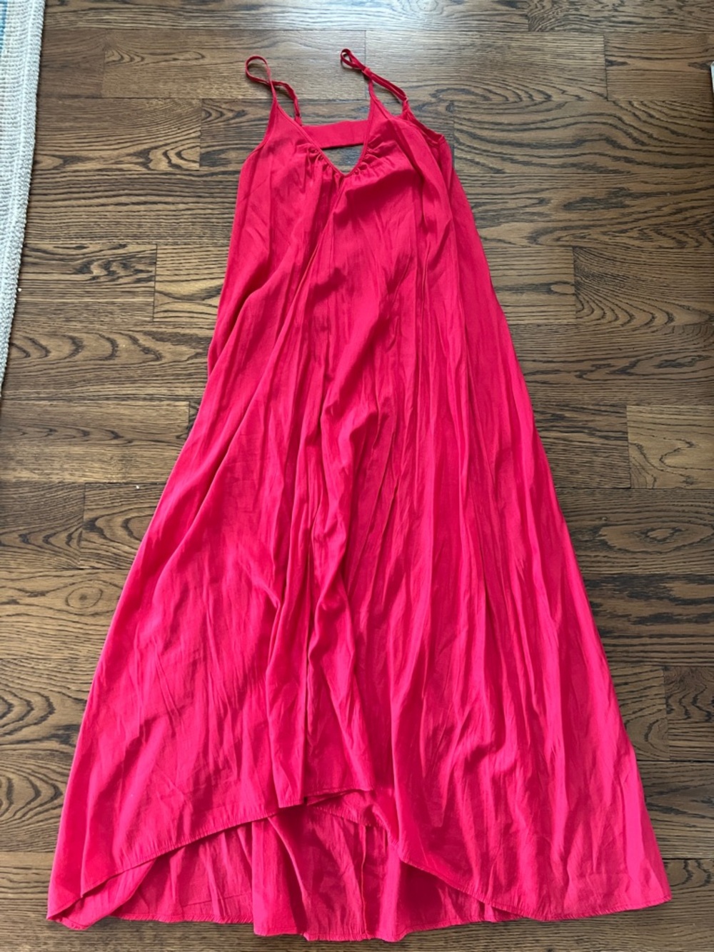 Bright Red Flowing Maxi Slip Dress